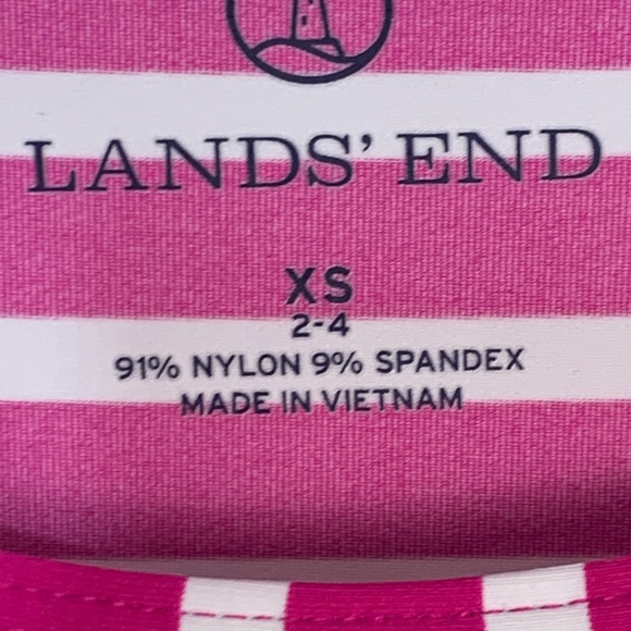 Lands’ End Long sleeve rash gaurd Sz Small pink white stripe - Picture 5 of 5